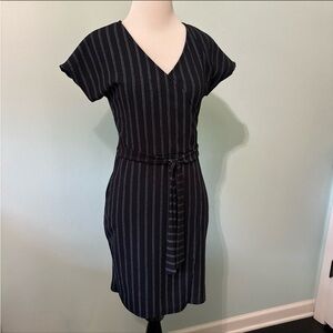 Rebel Sugar navy blue stripe wrap dress